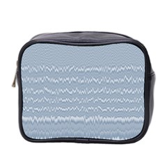 Boho Faded Blue Stripes Mini Toiletries Bag (two Sides) by SpinnyChairDesigns