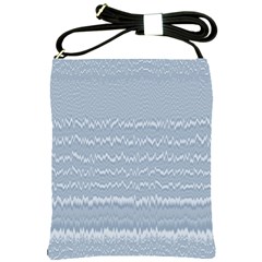 Boho Faded Blue Stripes Shoulder Sling Bag by SpinnyChairDesigns