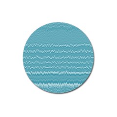 Boho Teal Stripes Magnet 3  (round) by SpinnyChairDesigns