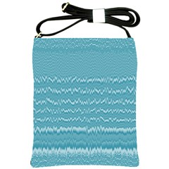 Boho Teal Stripes Shoulder Sling Bag by SpinnyChairDesigns