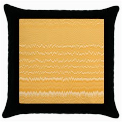 Boho Saffron Yellow Stripes Throw Pillow Case (black) by SpinnyChairDesigns