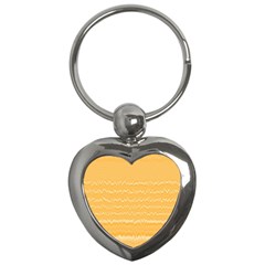 Boho Saffron Yellow Stripes Key Chain (heart)