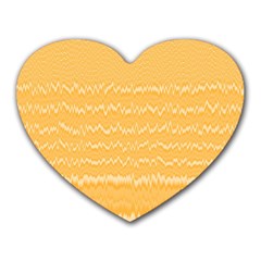 Boho Saffron Yellow Stripes Heart Mousepads by SpinnyChairDesigns