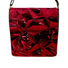 Candy Apple Crimson Red Flap Closure Messenger Bag (l) by SpinnyChairDesigns