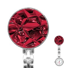 Candy Apple Crimson Red Stainless Steel Nurses Watch