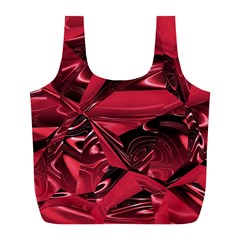 Candy Apple Crimson Red Full Print Recycle Bag (l) by SpinnyChairDesigns