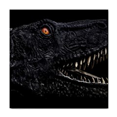 Trex Dinosaur Head Dark Poster Tile Coaster by dflcprintsclothing