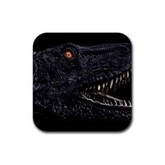 Trex Dinosaur Head Dark Poster Rubber Coaster (square) 