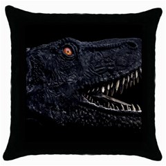 Trex Dinosaur Head Dark Poster Throw Pillow Case (black) by dflcprintsclothing