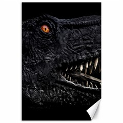 Trex Dinosaur Head Dark Poster Canvas 24  X 36  by dflcprintsclothing