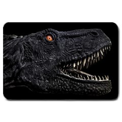 Trex Dinosaur Head Dark Poster Large Doormat  by dflcprintsclothing