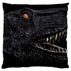 Trex Dinosaur Head Dark Poster Large Cushion Case (two Sides) by dflcprintsclothing