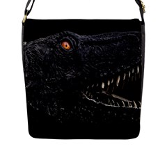 Trex Dinosaur Head Dark Poster Flap Closure Messenger Bag (l) by dflcprintsclothing