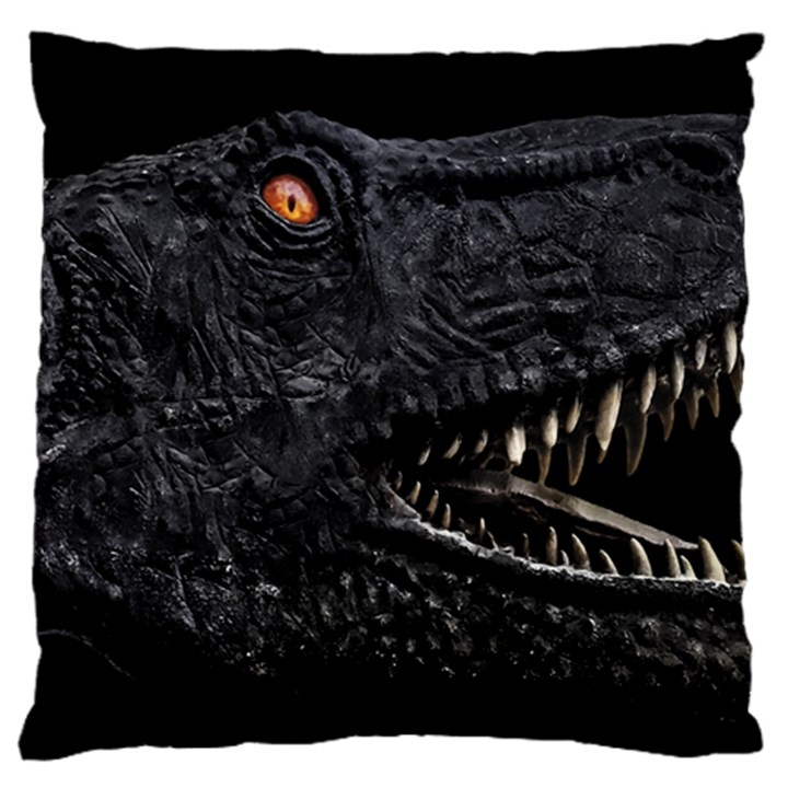 Trex Dinosaur Head Dark Poster Standard Flano Cushion Case (Two Sides)