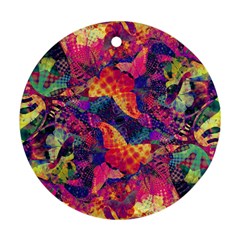 Colorful Boho Abstract Art Ornament (round) by SpinnyChairDesigns