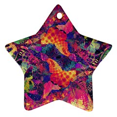 Colorful Boho Abstract Art Ornament (star) by SpinnyChairDesigns