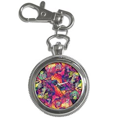 Colorful Boho Abstract Art Key Chain Watches by SpinnyChairDesigns