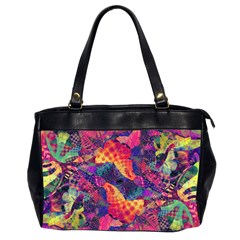 Colorful Boho Abstract Art Oversize Office Handbag (2 Sides)