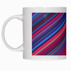 Boho Pink Blue Stripes White Mugs by SpinnyChairDesigns