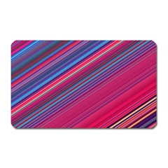 Boho Pink Blue Stripes Magnet (rectangular) by SpinnyChairDesigns