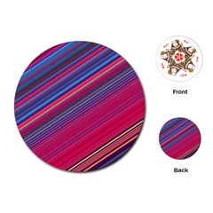 Boho Pink Blue Stripes Playing Cards Single Design (round) by SpinnyChairDesigns