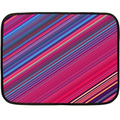 Boho Pink Blue Stripes Double Sided Fleece Blanket (mini)  by SpinnyChairDesigns