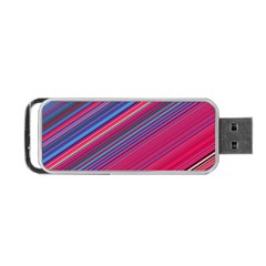 Boho Pink Blue Stripes Portable Usb Flash (one Side) by SpinnyChairDesigns