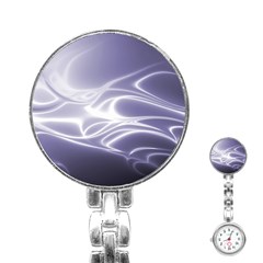 Violet Glowing Swirls Stainless Steel Nurses Watch