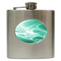 Biscay Green Glow Hip Flask (6 Oz) by SpinnyChairDesigns