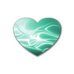 Biscay Green Glow Heart Coaster (4 Pack)  by SpinnyChairDesigns