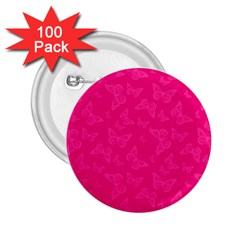 Magenta Pink Butterflies Pattern 2.25  Buttons (100 pack) 