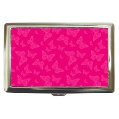 Magenta Pink Butterflies Pattern Cigarette Money Case