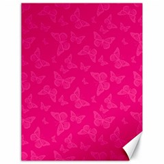 Magenta Pink Butterflies Pattern Canvas 18  X 24  by SpinnyChairDesigns