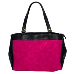 Magenta Pink Butterflies Pattern Oversize Office Handbag