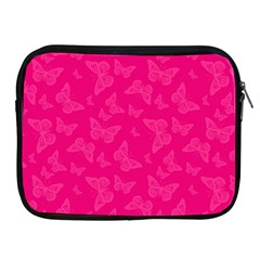 Magenta Pink Butterflies Pattern Apple iPad 2/3/4 Zipper Cases