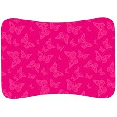Magenta Pink Butterflies Pattern Velour Seat Head Rest Cushion