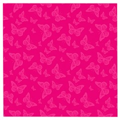 Magenta Pink Butterflies Pattern Wooden Puzzle Square