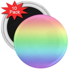 Pastel Rainbow Ombre 3  Magnets (10 Pack)  by SpinnyChairDesigns