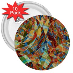 Boho Colorful Mosaic 3  Buttons (10 Pack)  by SpinnyChairDesigns