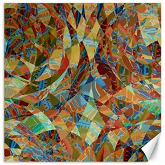 Boho Colorful Mosaic Canvas 12  X 12  by SpinnyChairDesigns