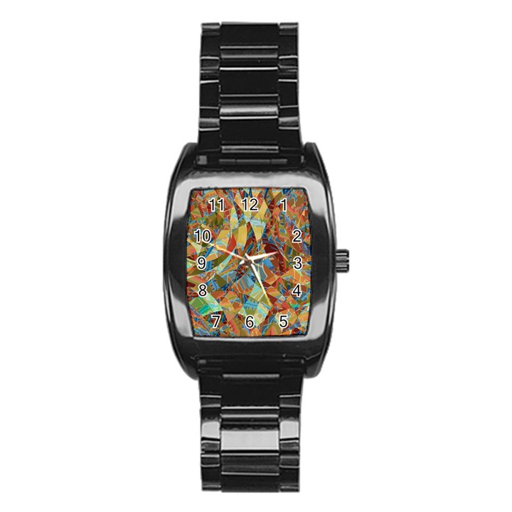 Boho Colorful Mosaic Stainless Steel Barrel Watch