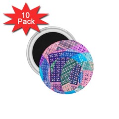 Boho Patchwork 1 75  Magnets (10 Pack)  by SpinnyChairDesigns