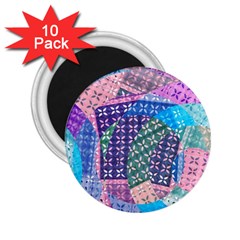 Boho Patchwork 2 25  Magnets (10 Pack)  by SpinnyChairDesigns