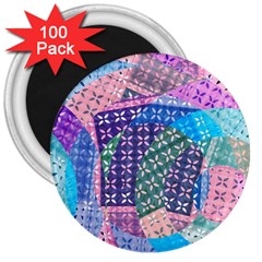 Boho Patchwork 3  Magnets (100 Pack) by SpinnyChairDesigns