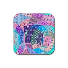 Boho Patchwork Rubber Coaster (square) 