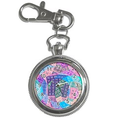 Boho Patchwork Key Chain Watches by SpinnyChairDesigns
