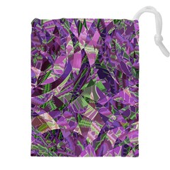 Boho Violet Mosaic Drawstring Pouch (4xl) by SpinnyChairDesigns