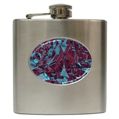 Boho Teal Wine Mosaic Hip Flask (6 Oz) by SpinnyChairDesigns