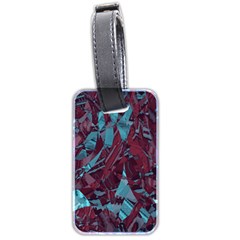 Boho Teal Wine Mosaic Luggage Tag (two Sides) by SpinnyChairDesigns