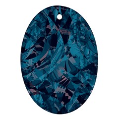 Boho Cerulean Blue Mosaic Ornament (Oval)